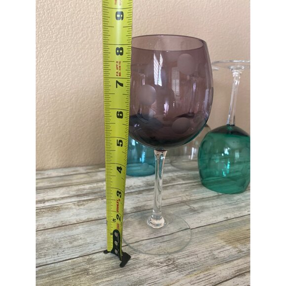 Marquis by Waterford Colored Polka Dot Wine Glasses – Set of 4 Balloon Goblets - Picture 10 of 15
